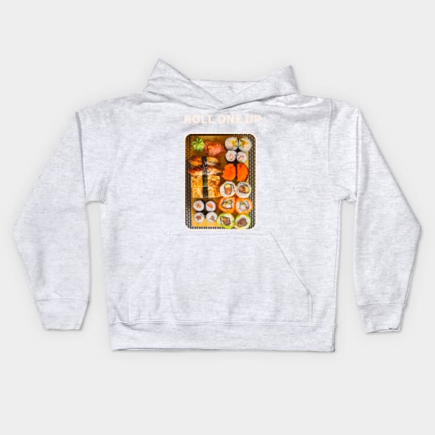 Roll one up sushi 2 Kids Hoodie by Rickido